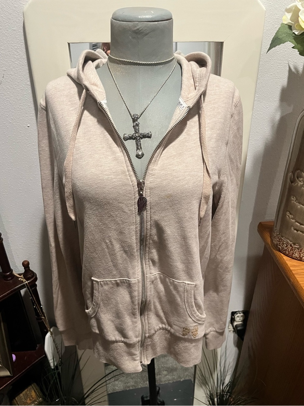Retro VS Supermodel Essentials Angel Wing Zip Up Hoodie